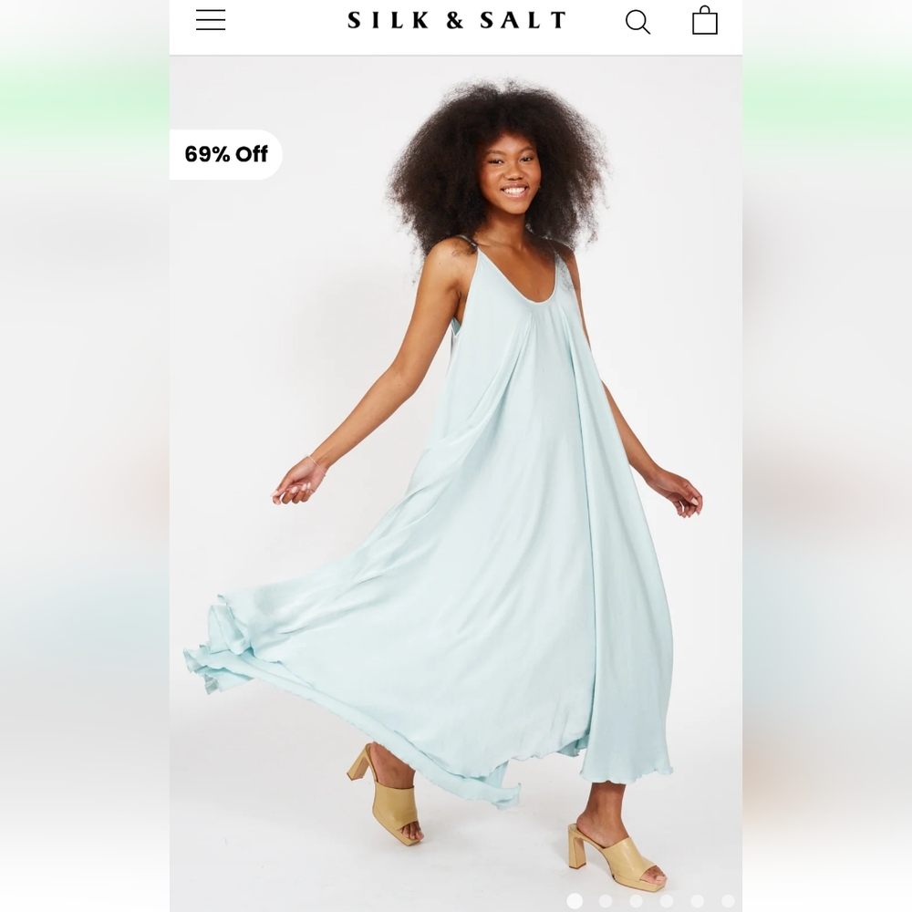 NWT Silk & Salt Go With the Flow Oversized Maxi Dress - Turquoise